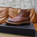 UGG Men's Brown Leather Shearling-Lined Ankle Boots