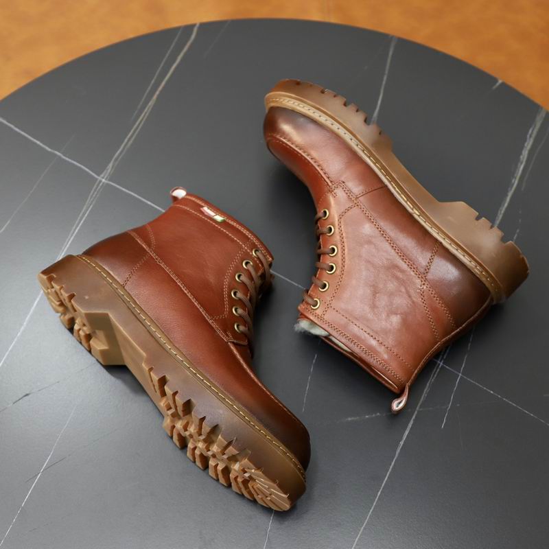 UGG Men's Brown Leather Shearling-Lined Ankle Boots