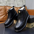 UGG Men's Black Leather Shearling-Lined Ankle Boots