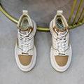 UGG Men's White & Tan Two-Tone High-Top Sneakers