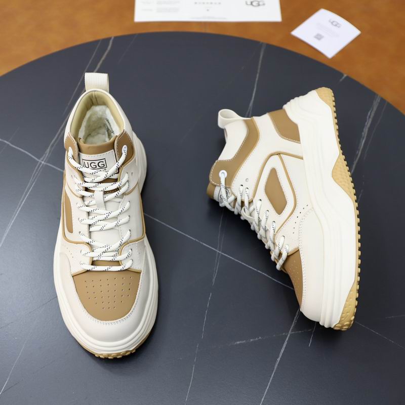 UGG Men's White & Tan Two-Tone High-Top Sneakers