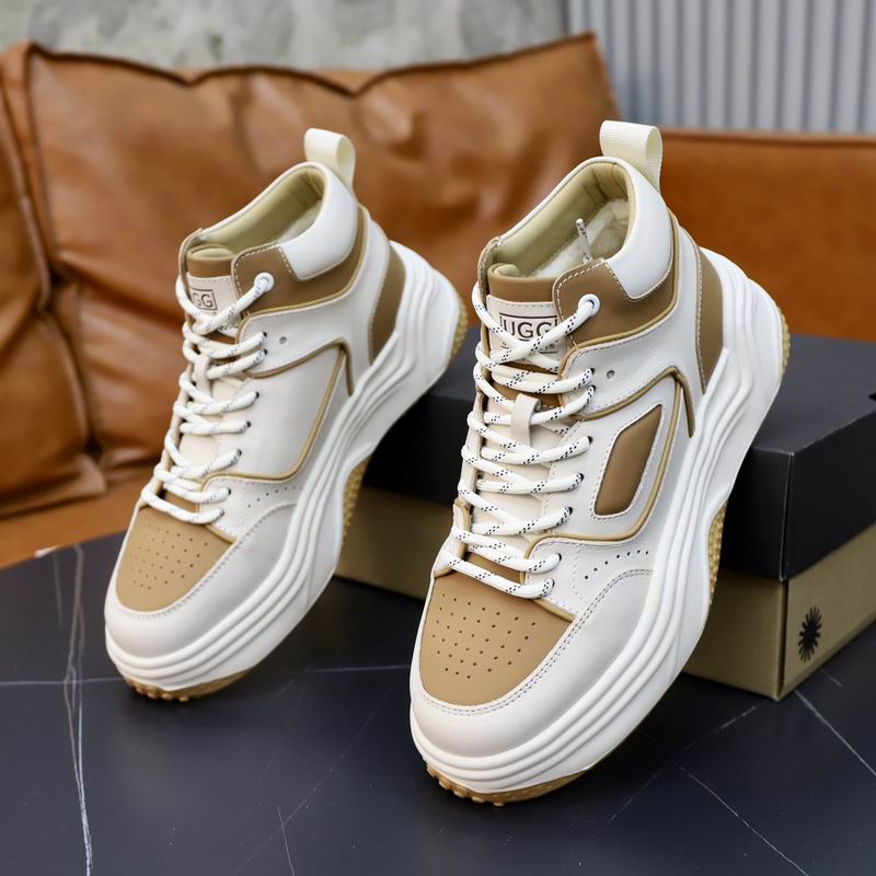 UGG Men's White & Tan Two-Tone High-Top Sneakers