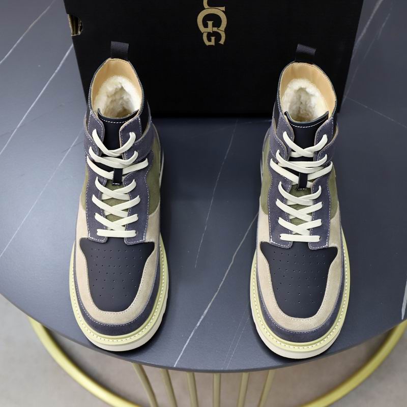 UGG Men's Navy, Olive & Beige Tri-Color High-Top Sneaker Boots