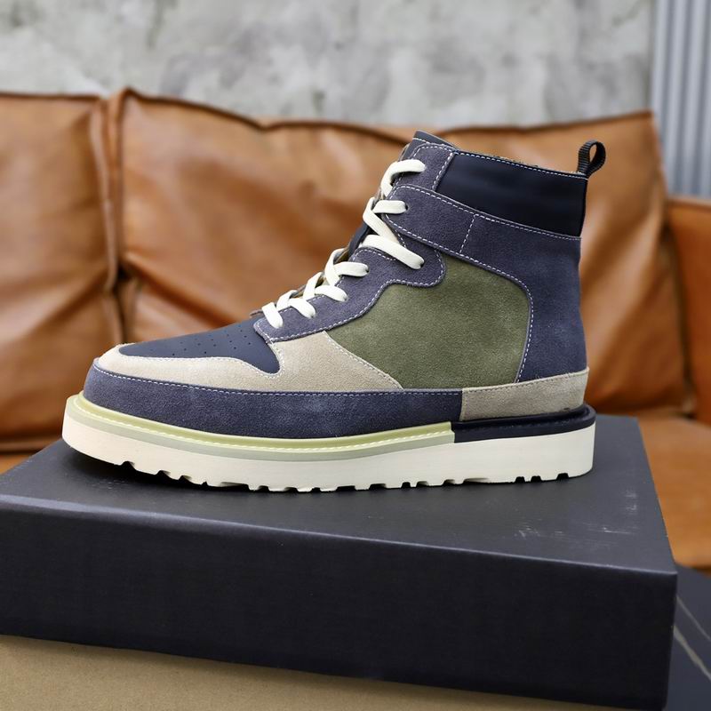 UGG Men's Navy, Olive & Beige Tri-Color High-Top Sneaker Boots
