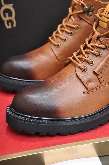 UGG Men's Wheat Leather Shearling-Lined Work Boots