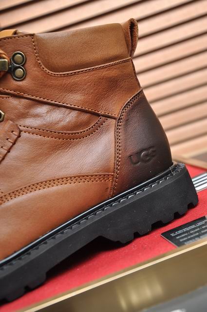 UGG Men's Wheat Leather Shearling-Lined Work Boots