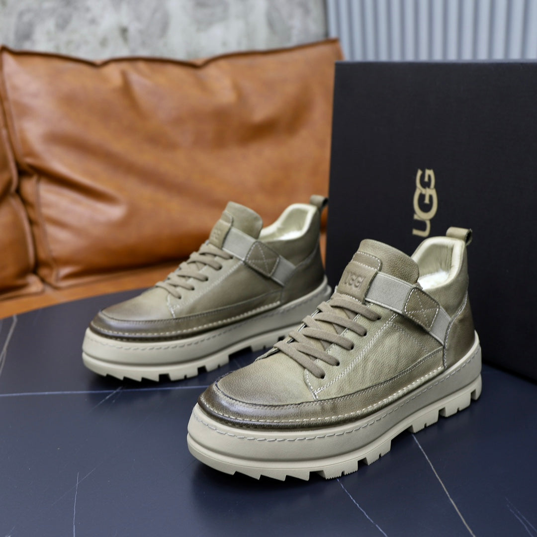 UGG Lace-Up Platform Sneaker — Sage Leather | EU 39–44