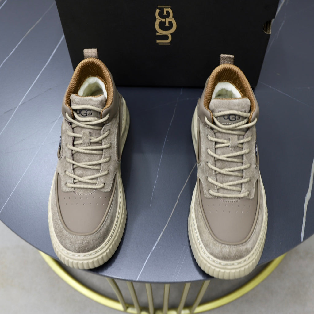 UGG Mixed-Material High-Top Sneaker — Taupe | EU 39–44