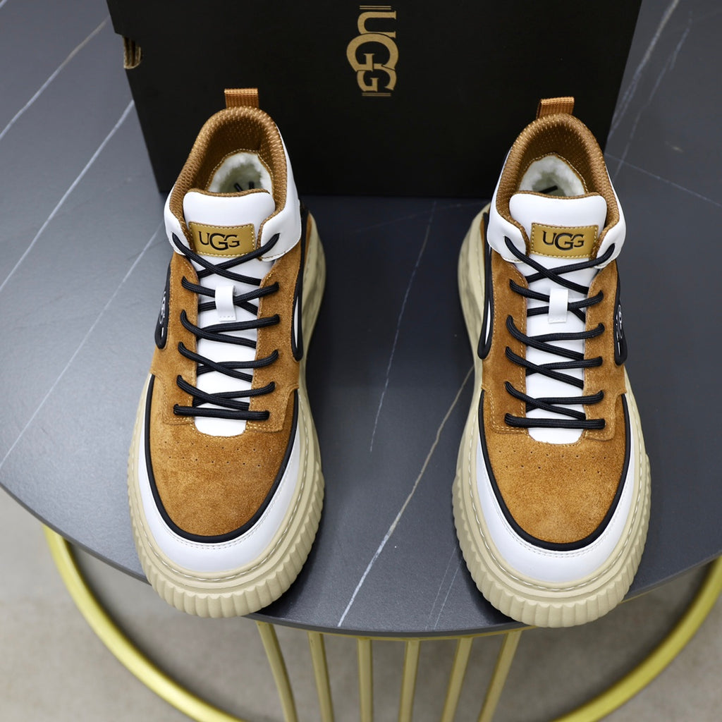 UGG Two-Tone High-Top Sneaker — Tan & White | EU 39–44