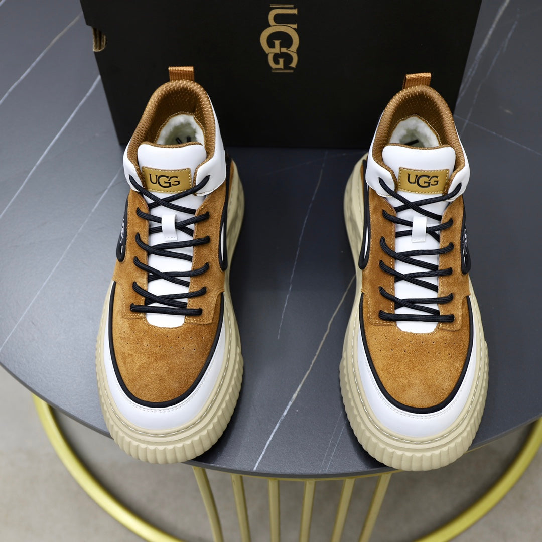 UGG Two-Tone High-Top Sneaker — Tan & White | EU 39–44