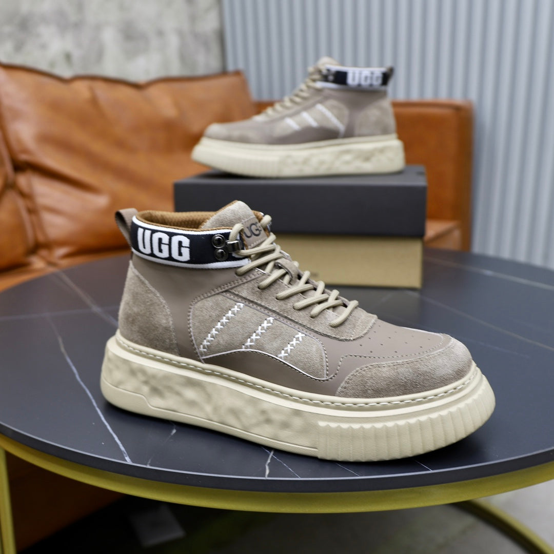 UGG Logo-Strap High-Top Sneaker — Stone Grey | EU 39–44