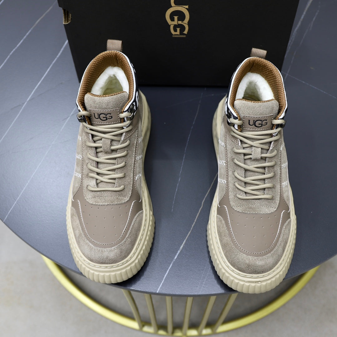 UGG Logo-Strap High-Top Sneaker — Stone Grey | EU 39–44