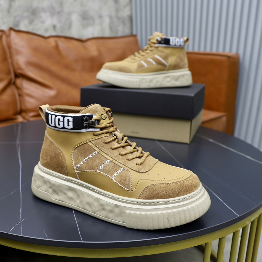 UGG Logo-Strap High-Top Sneaker — Wheat | EU 39–44