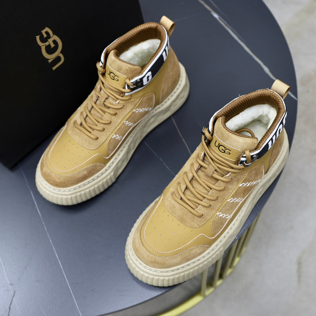 UGG Logo-Strap High-Top Sneaker — Wheat | EU 39–44