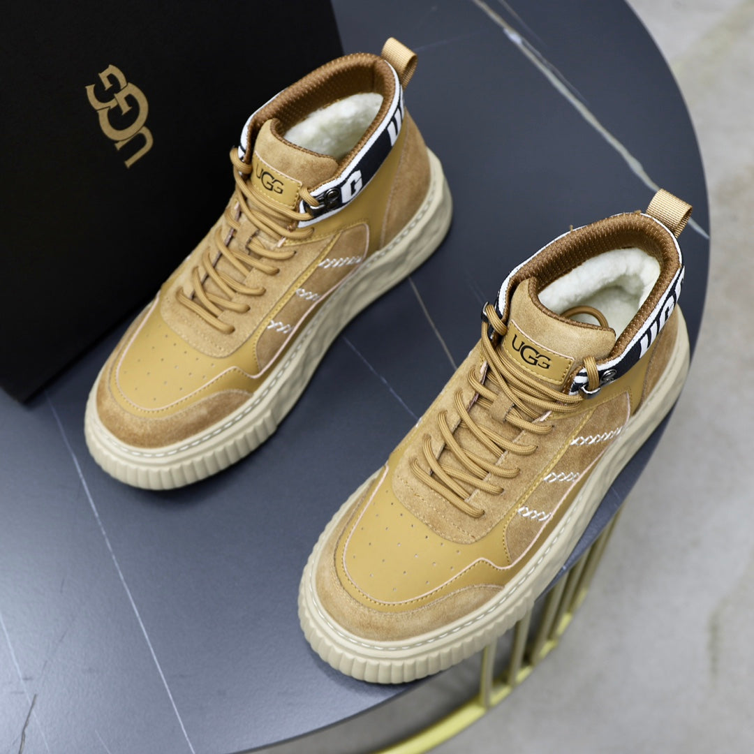 UGG Logo-Strap High-Top Sneaker — Wheat | EU 39–44