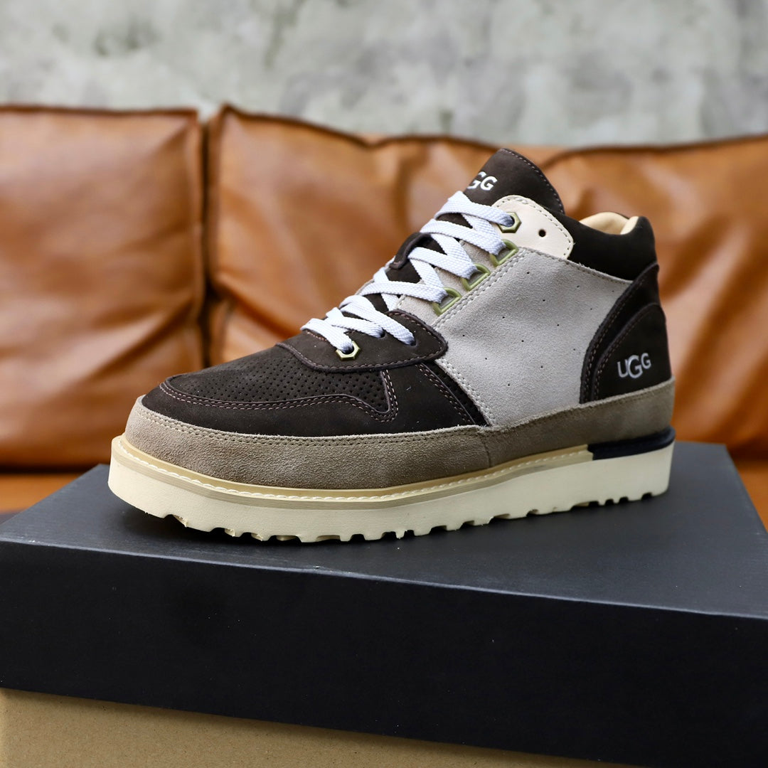 UGG Colorblock Mid-Top Sneaker — Espresso, Grey & Cream | EU 39–44
