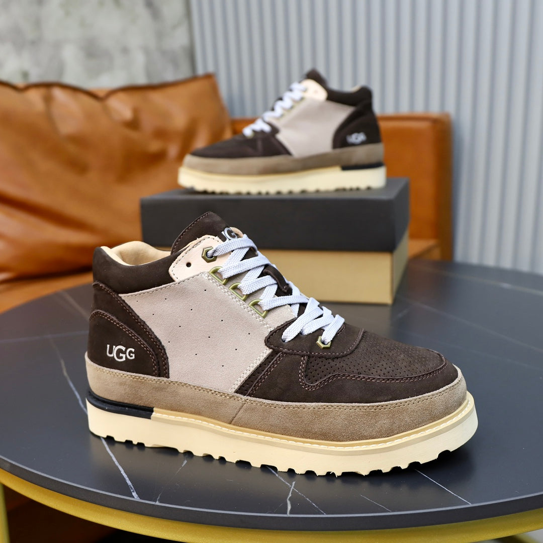 UGG Colorblock Mid-Top Sneaker — Espresso, Grey & Cream | EU 39–44