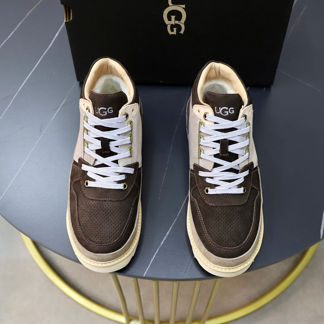 UGG Colorblock Mid-Top Sneaker — Espresso, Grey & Cream | EU 39–44