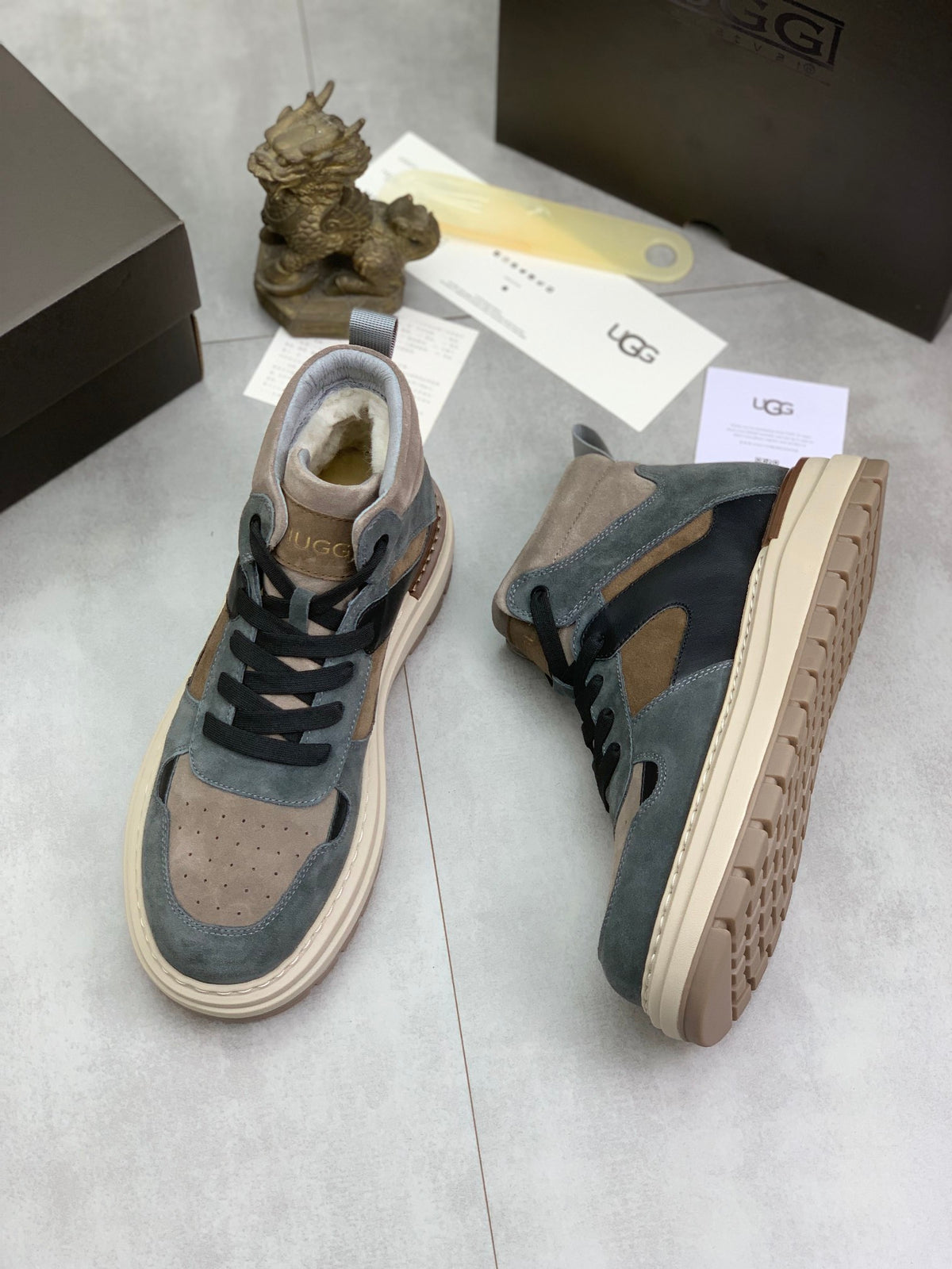 UGG Colorblock Lace-Up High-Top Sneaker — Slate, Taupe & Black | EU 39–44