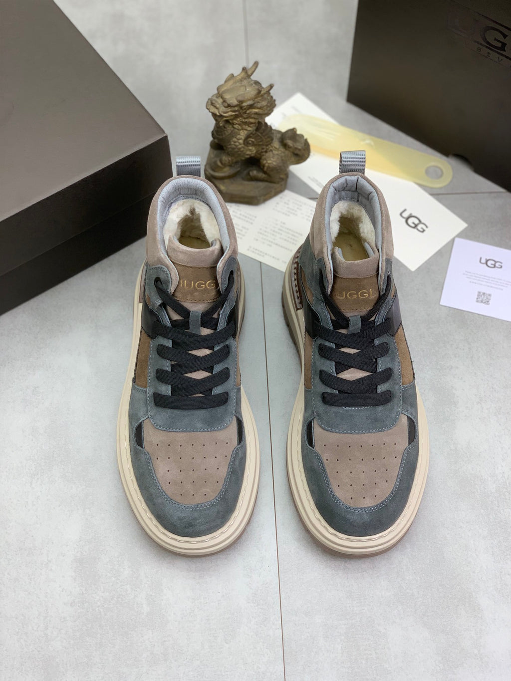UGG Colorblock Lace-Up High-Top Sneaker — Slate, Taupe & Black | EU 39–44