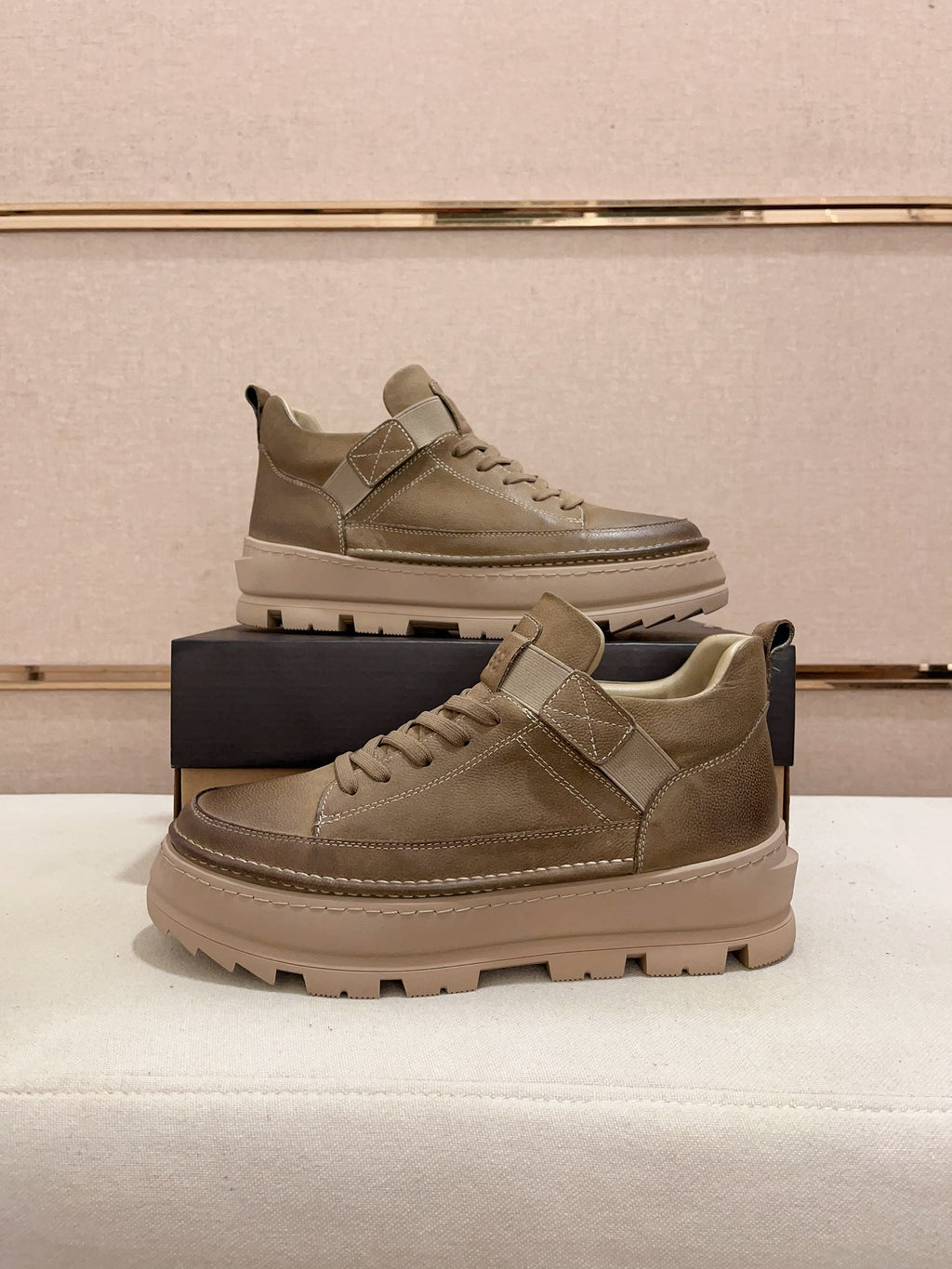 UGG Strap-Overlay Low-Top Sneaker — Taupe | EU 39–44