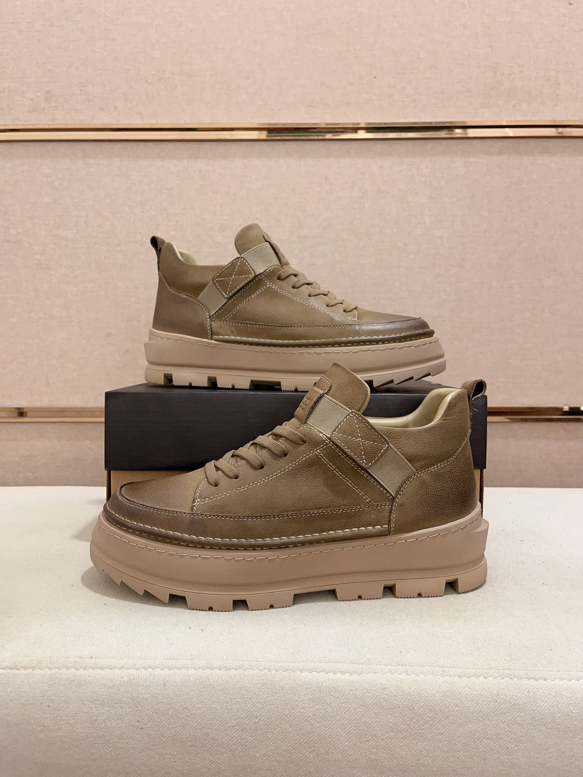 UGG Strap-Overlay Low-Top Sneaker — Taupe | EU 39–44