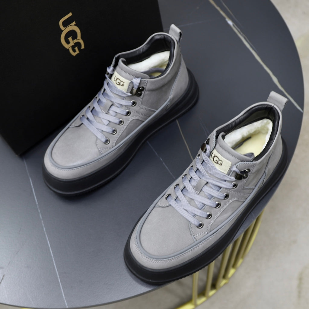 UGG Sherpa-Lined Platform Sneaker — Stone Grey | EU 39–44