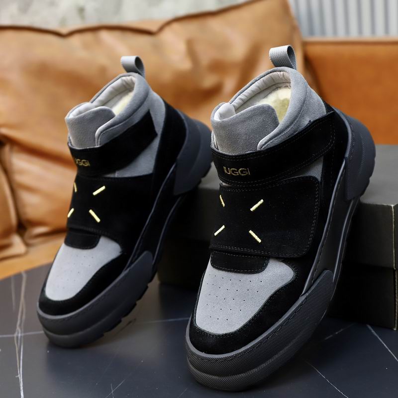 UGG Court Mid-Top Sneaker — Black / Silver Grey